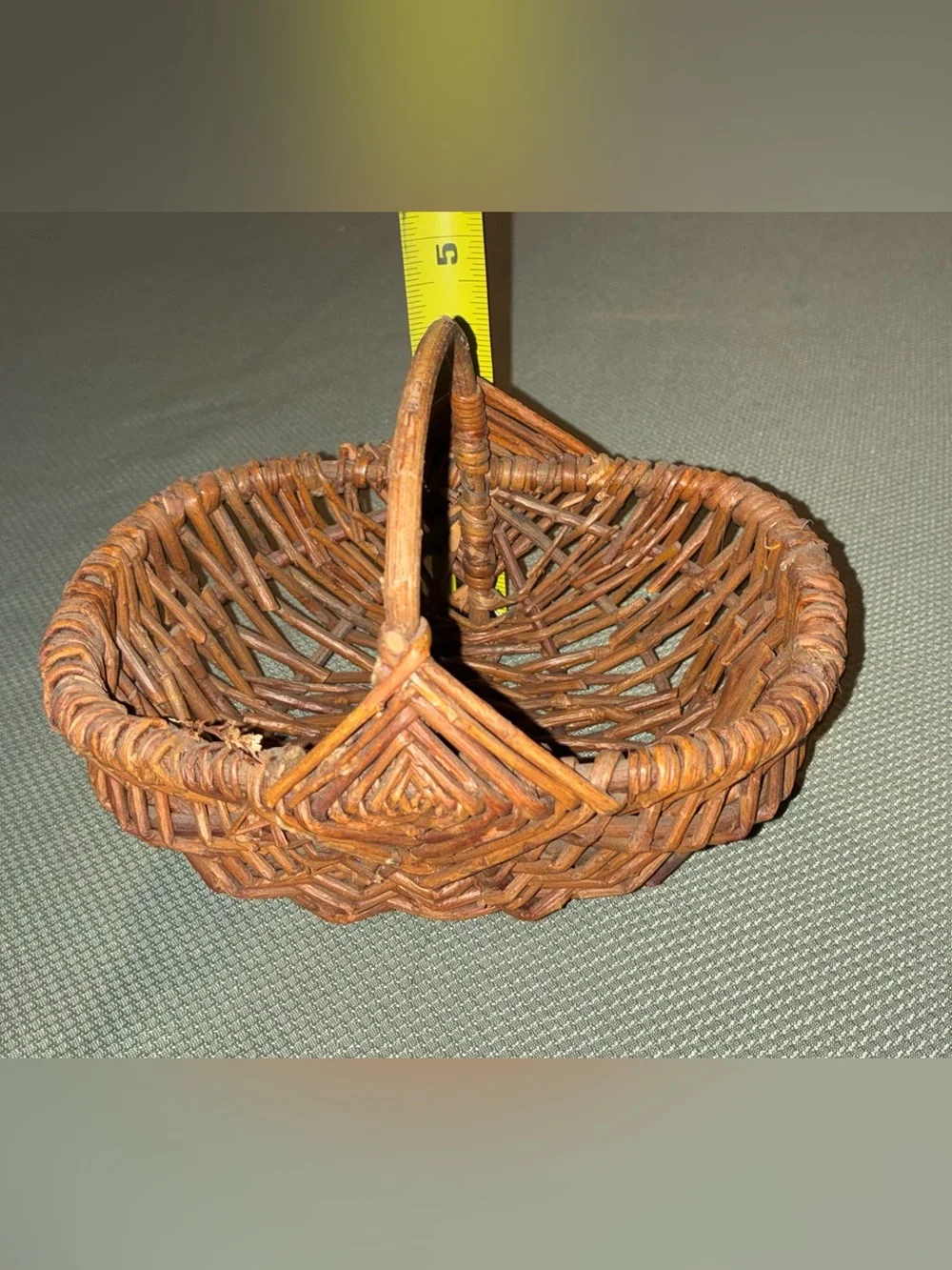 Small Decorative Wicker Basket with Handle